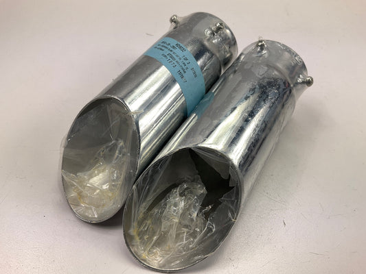 (2) Superior 28-2691 Chrome Exhaust Tip, Slant, 7'' Length, For Up To 2-1/4'' Pipe