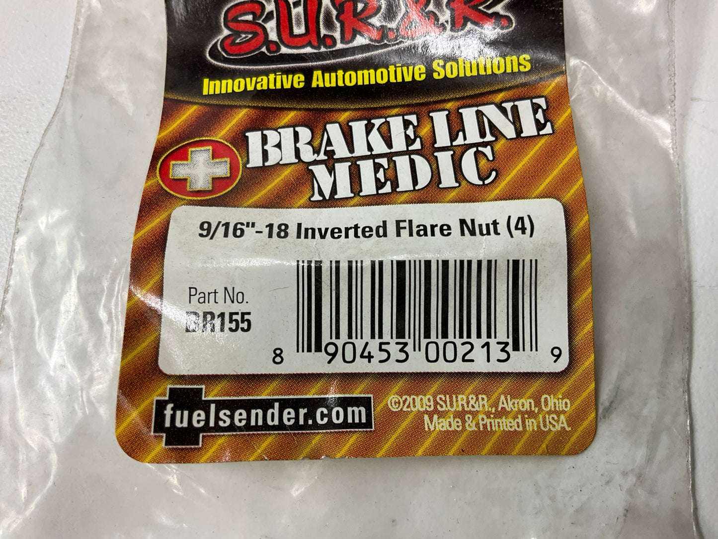 (4) Sur-r BR155 9/16''-18 Inverted Flare Nut Fittings