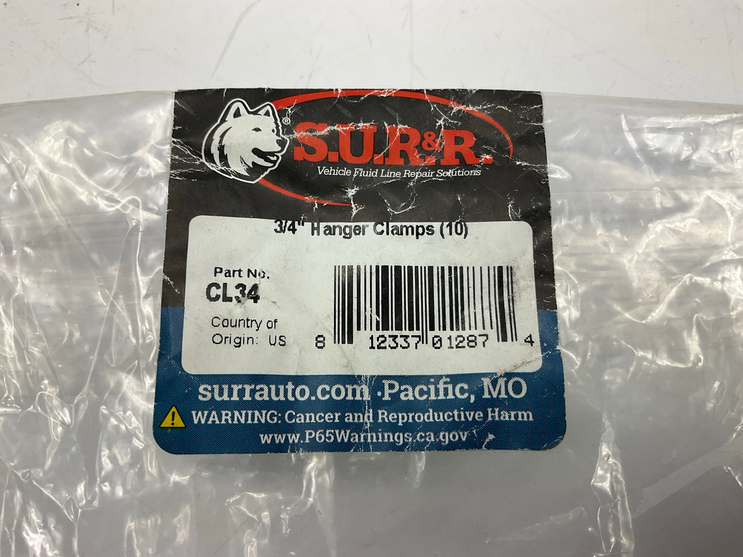 (10) SUR-R CL34 3/4'' Rubber Cushion Hanger Clamps