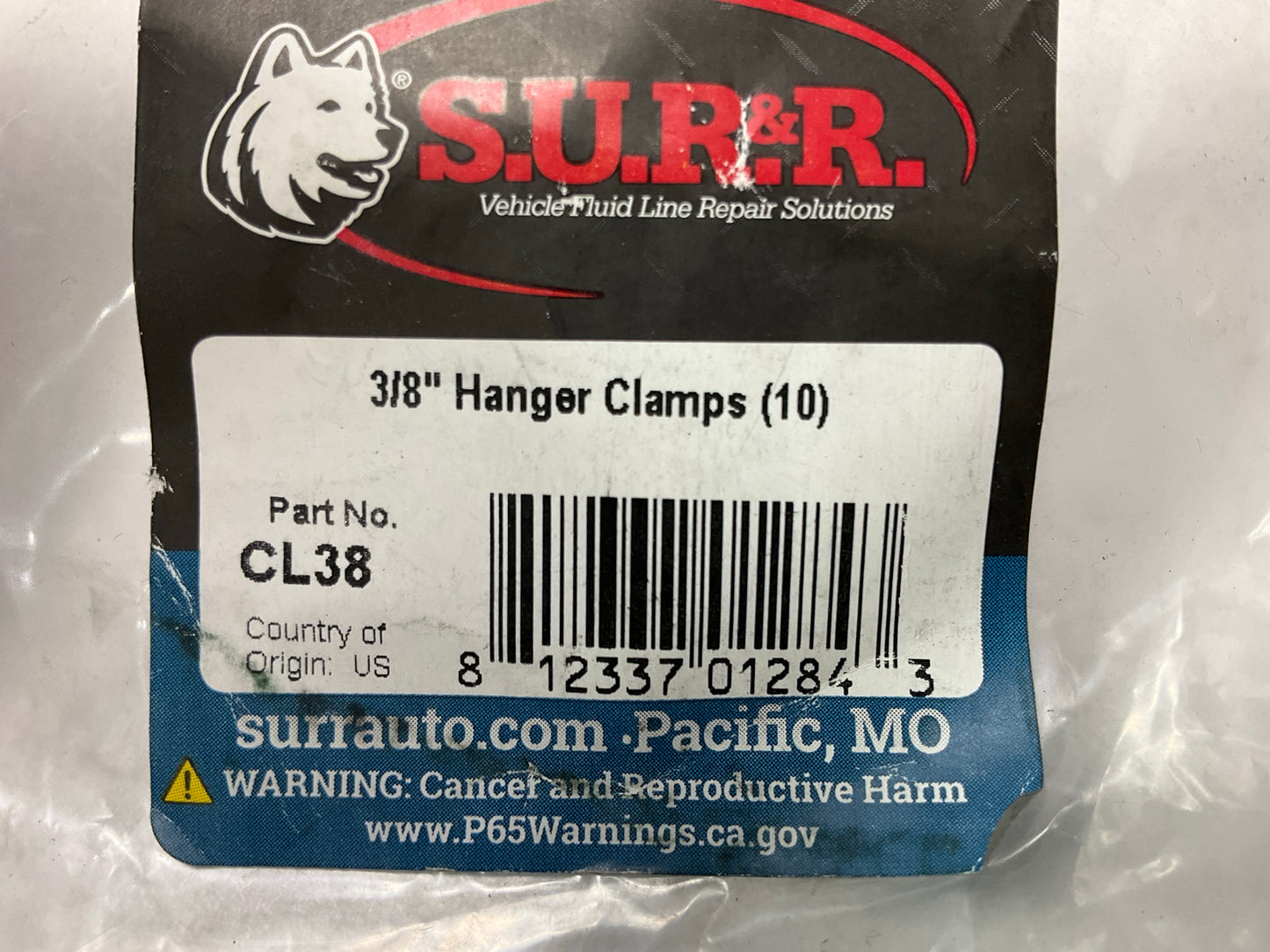 (10) SUR-R CL38 3/8'' SAE Silver Aluminum Padded Cable Clamps With Rubber Cushion