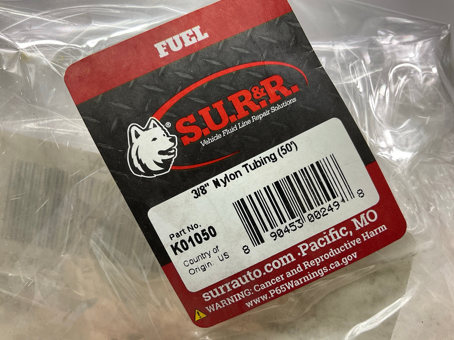 SUR&R K01050 3/8'' Fuel Line Nylon Tubing - 50 Feet Roll