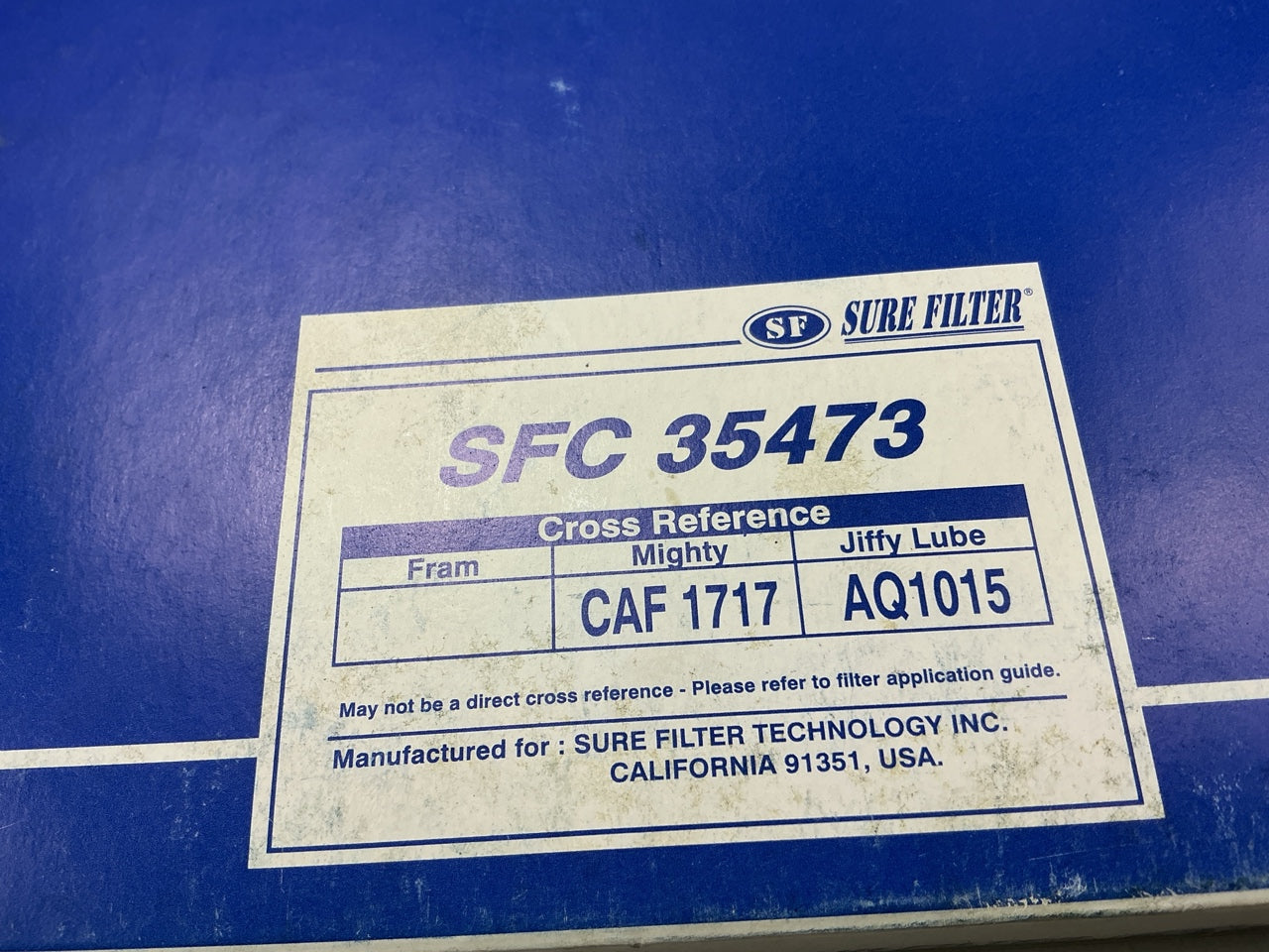 Sure Filter SFC35473 Cabin Air Filter - 1998-2000 Audi A6, Audi A6 Quattro