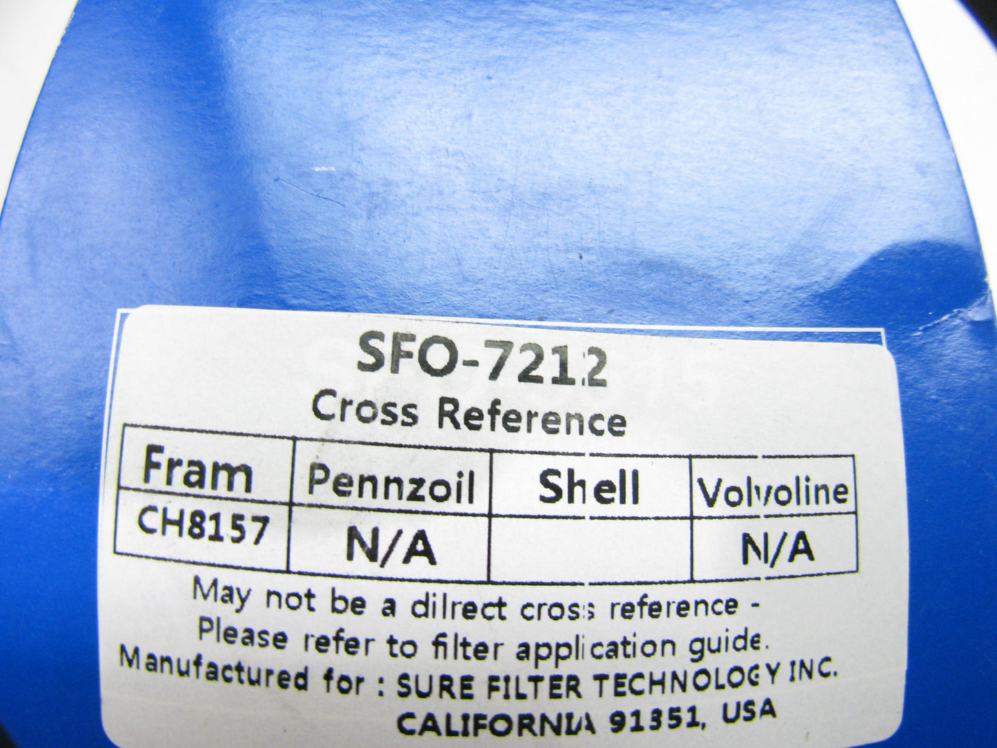 (2) Sure Filter SFO-7212 Engine Oil Filter