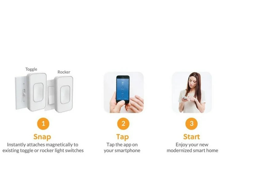 Switchmate TSM001W Voice-Activated Wire-Free Smart Toggle Light Switch Adapter