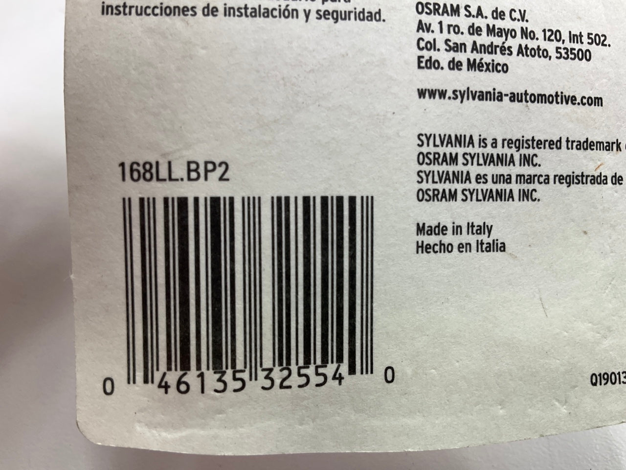 Sylvania 168LLBP2 Longlife License Plate Lamp Bulb Light 168, 4.9W - 2 Pack