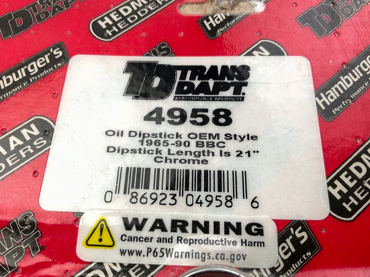 Transdapt 4958 21'' Long Oil Pan Dipstick For 65-90 Chevy 396-454 Big Block BBC