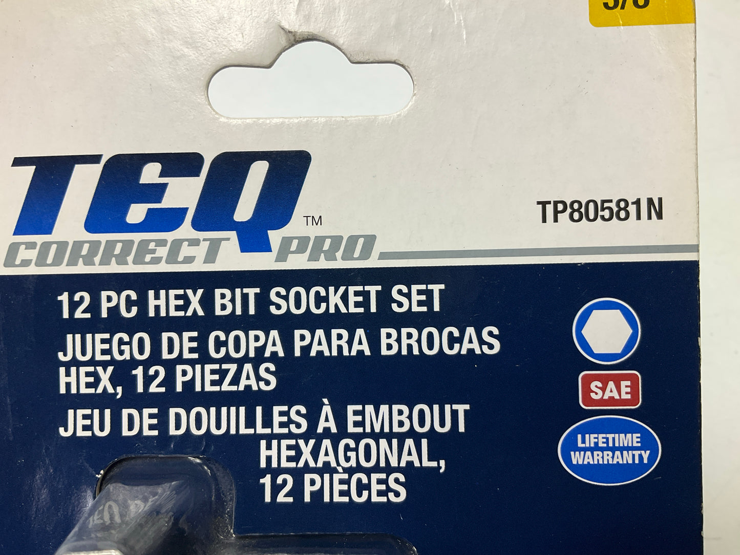 TEQ Professional TP80581N 12-Piece 3/8'' Drive Hex Bit Socket Set (SAE)