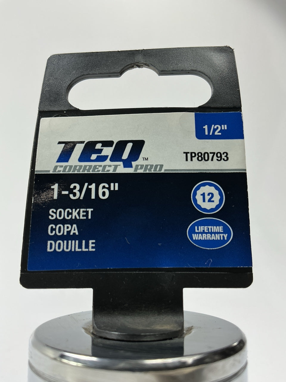 TEQ Correct Professional TP80793 1/2'' Drive 12-Point Socket 1-3/16''