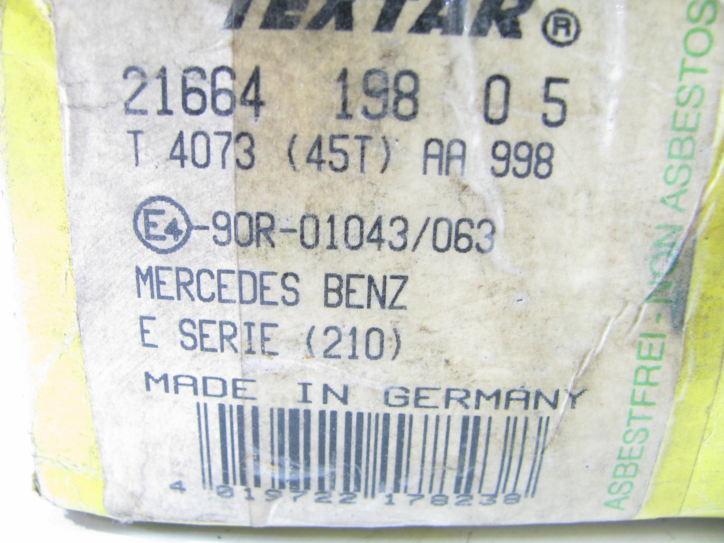 Textar 21664 FRONT Disc Brake Pads