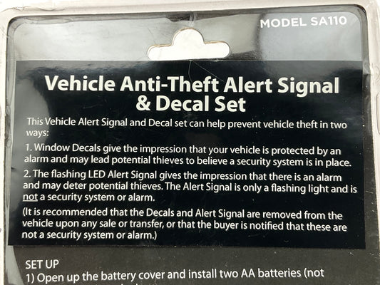 The Club SA110 Decoy Security Alarm, Deter Auto Theft, DECOY Red LIGHT ONLY