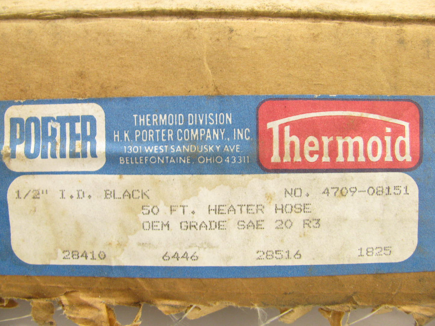 50 FEET - Thermoid 4709-08151 Black Heater Hose - 1/2'' ID, 50' Long Roll 20R3