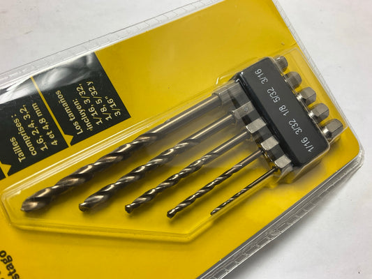 Titan 16505 5 Piece Hex Shank Drill Bit Set: 1/16'', 3/32'', 1/8'', 5/32'', 3/16''