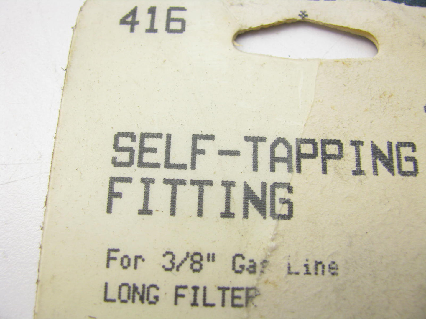 Tomco 416 Self Tapping Fitting For 3/8'' Gas Line Long Filter