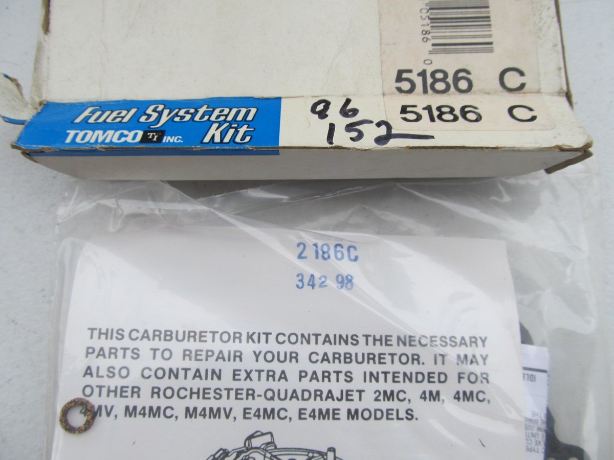 Tomco 5186C Carburetor Rebuild Kit - Rochester Quadrajet 4MV 4-BBL Q-JET