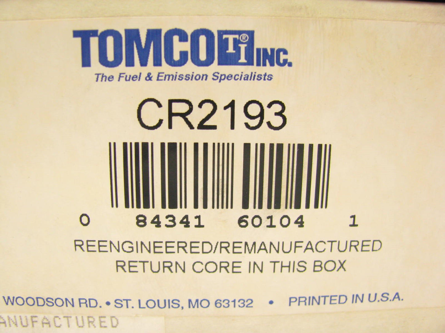 Tomco CR2193 REMAN ECM Engine Control Module For 1987-1988 Chrysler 2.5L