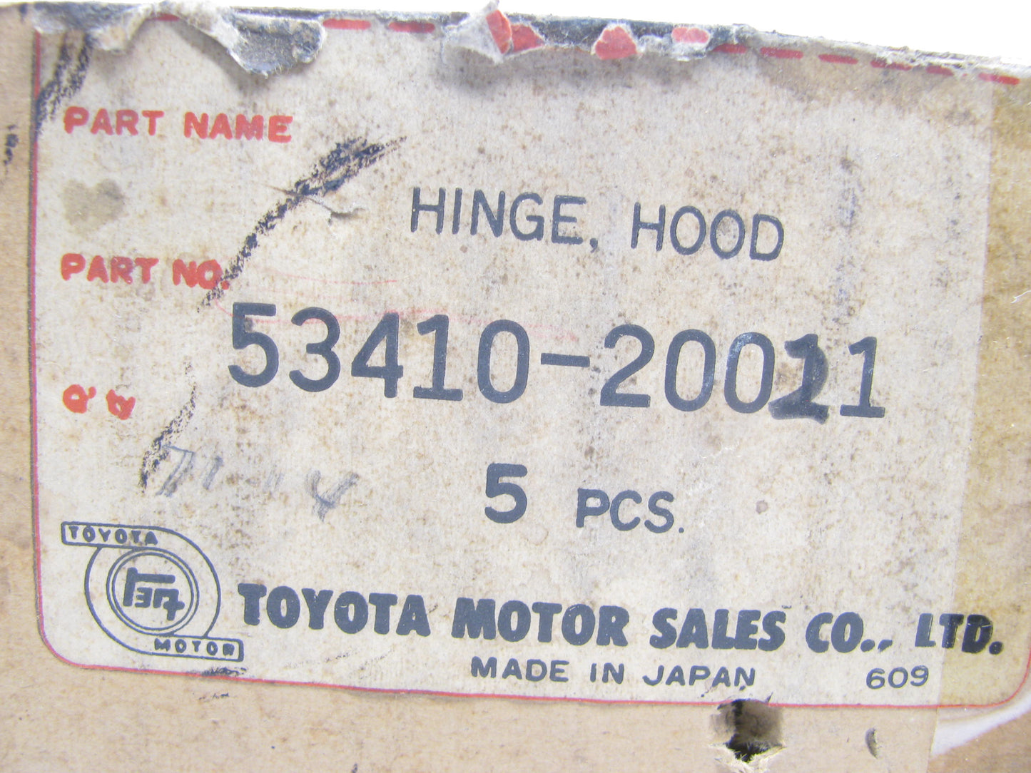 NOS OEM Toyota Hood Hinge 53410-20021