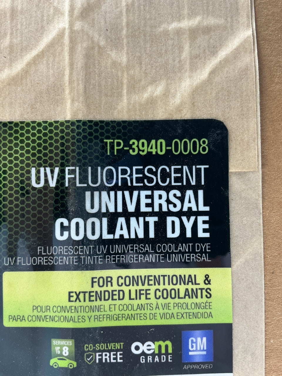 Tracer TP-3940-0008 Coolant UV Fluorescent Leak Detection Dye, 8 Oz. Bottle