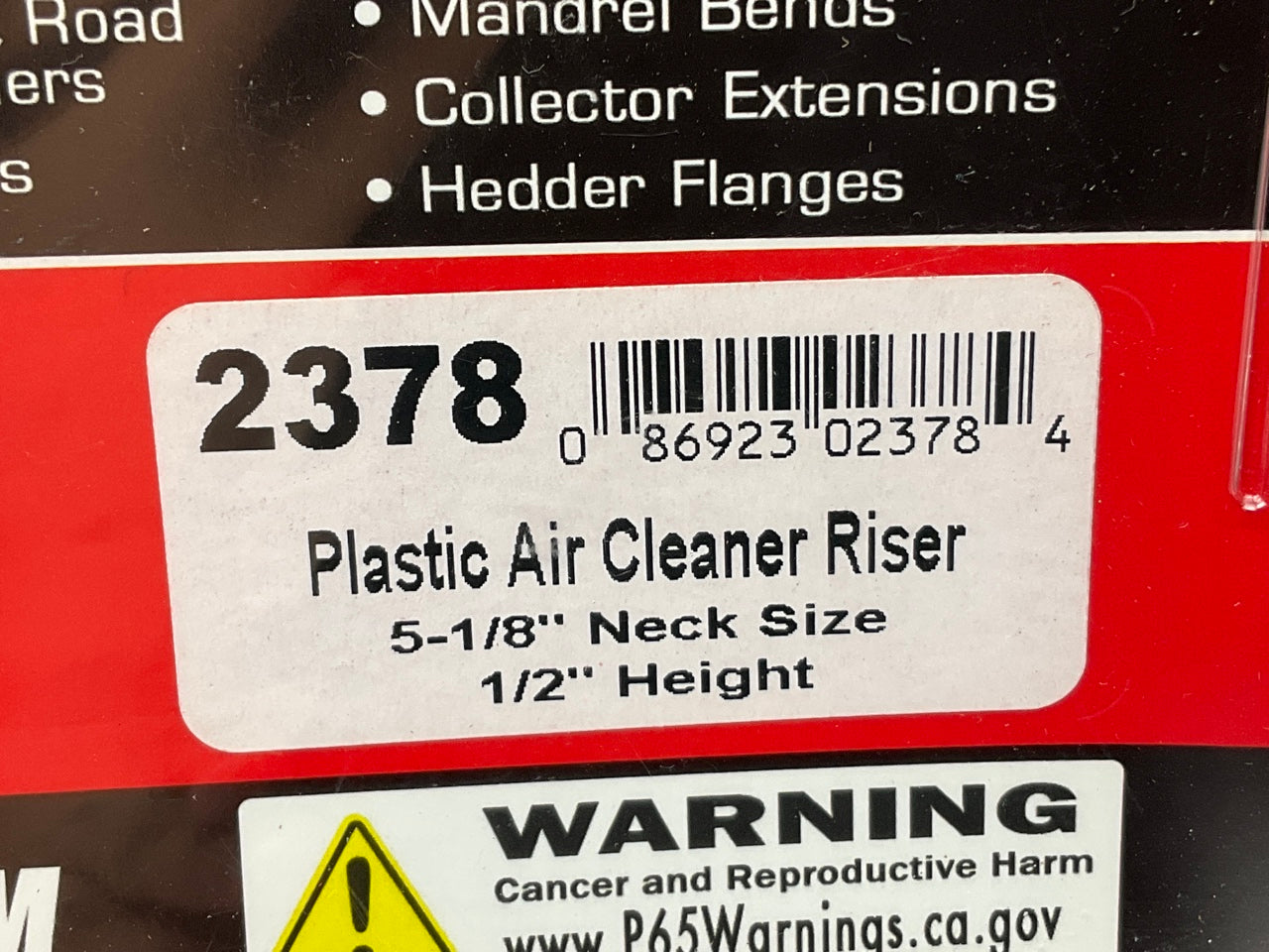 Trans-dapt 2378 Air Cleaner Carburetor Spacer - Black Plastic 1/2'' Tall X 5-1/8''