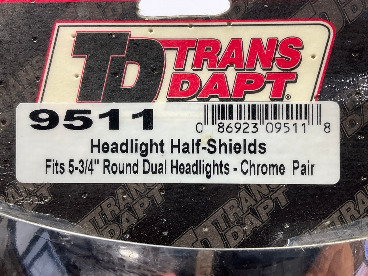 Trans-Dapt 9511 Chrome Headlight Half Shields For 5-3/4'' Round Dual Head Lights