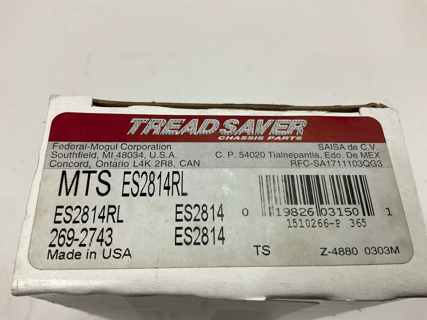Tread Saver ES2814RL Front Outer Steering Tie Rod End