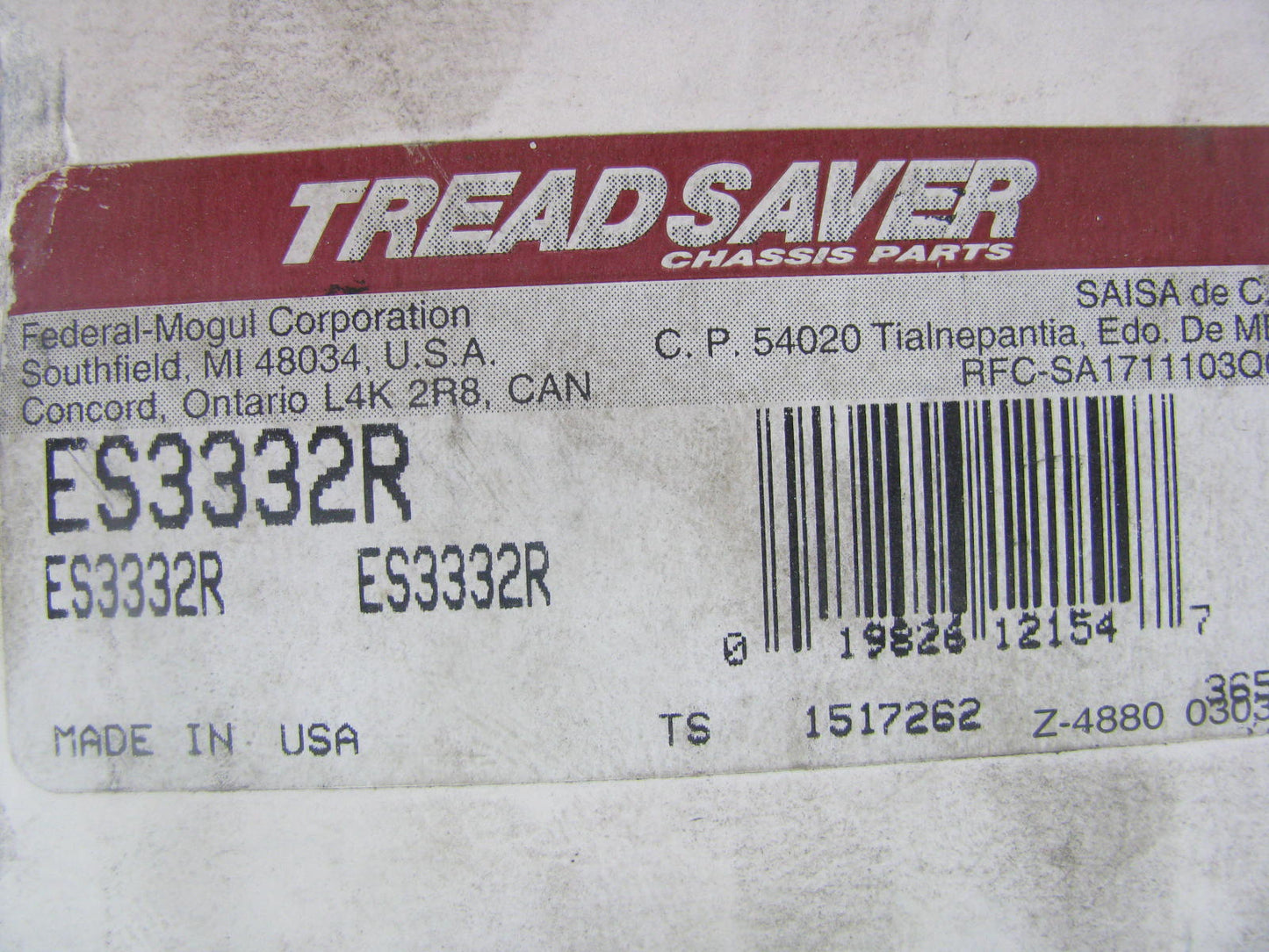 Tread Saver ES3332R Steering Tie Rod End - Front Left Outer