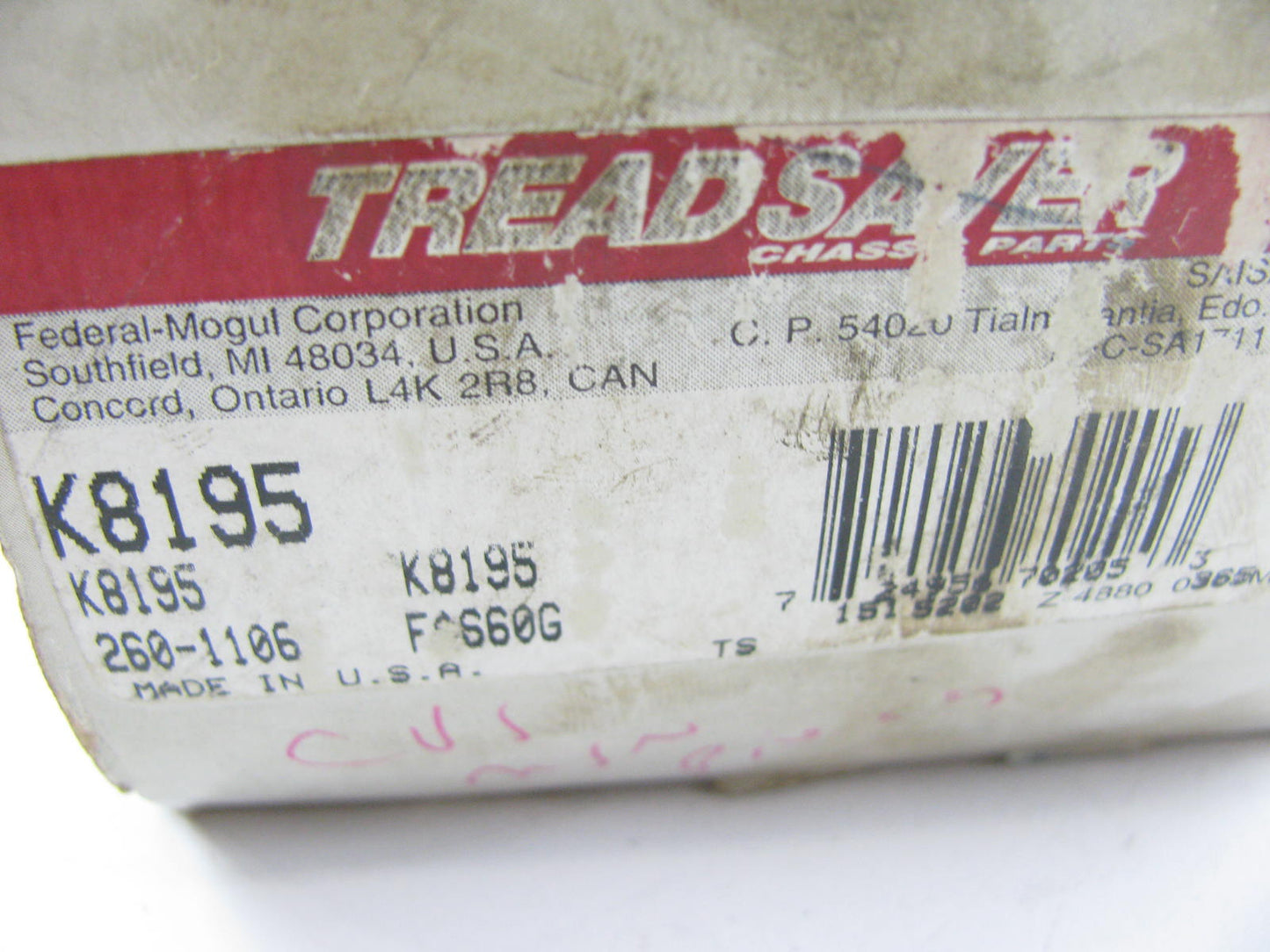 Tread Saver K8195 FRONT LOWER Suspension Ball Joint