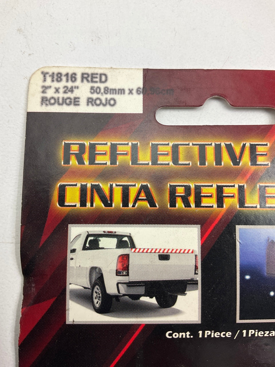 TrimBrite T1816 Red Reflective Safety Tape, 2'' X 24'', For Pickup Truck Tailgate