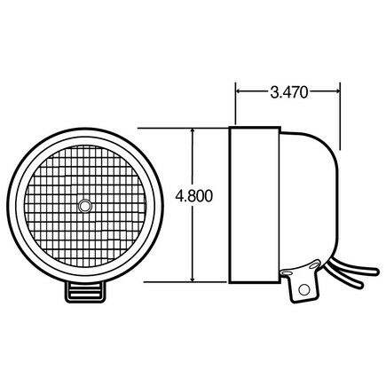 Truck-lite 80438 Incandescent Work Light - 5'' Diameter Extended Shroud 12V 55 W