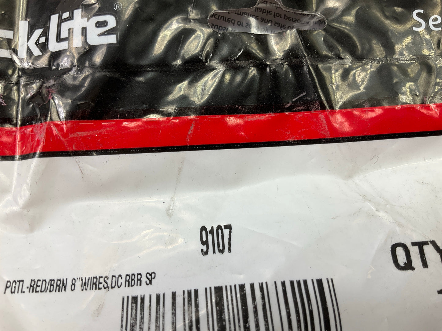 Truck-lite 9107 8'' Wire Pigtail Double Contact Plug, Stripped End, Red / Brown