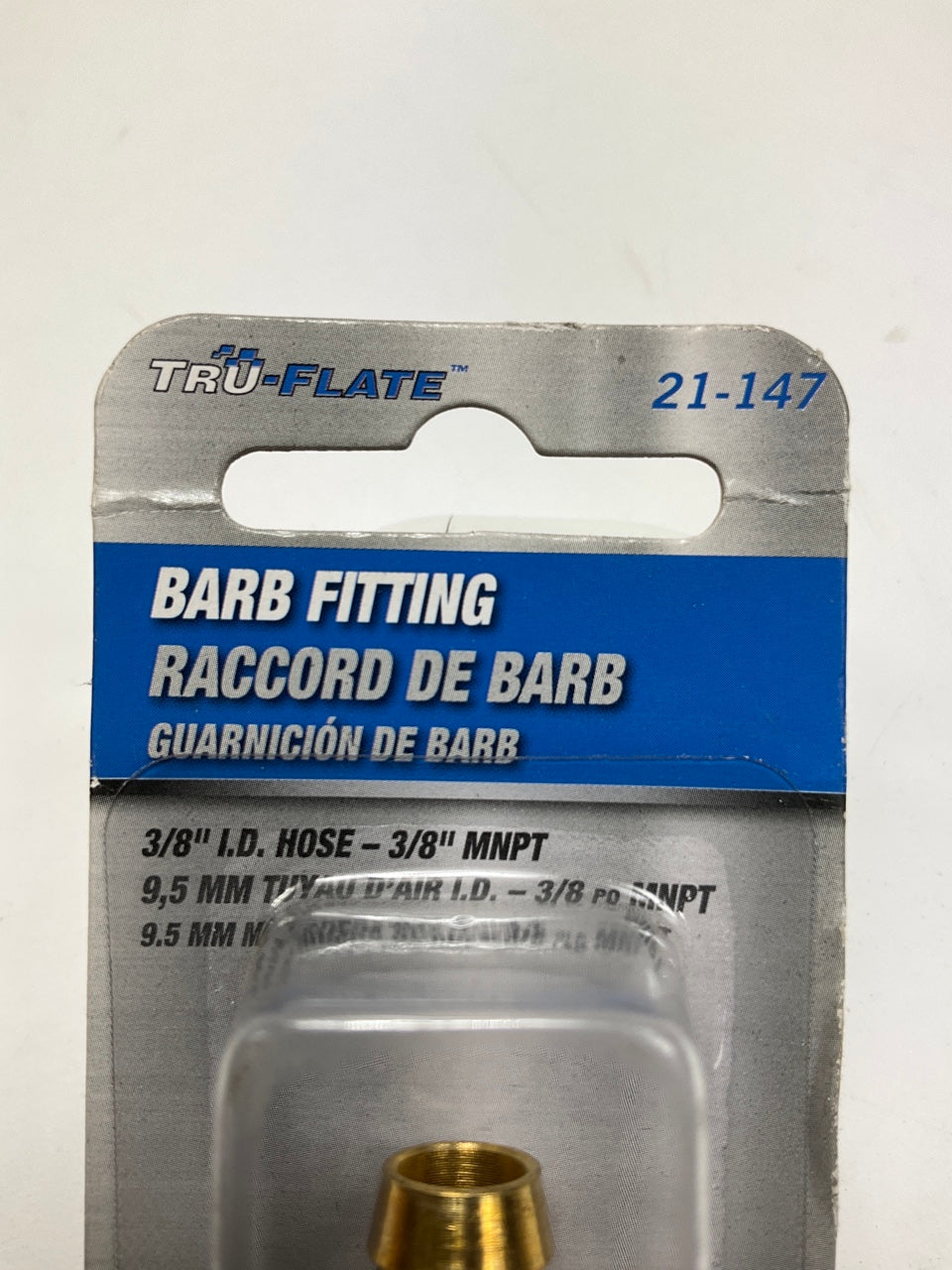 True-flate 21-147 Male 3/8'' Hose ID Hose End Barb Fitting, All Brass