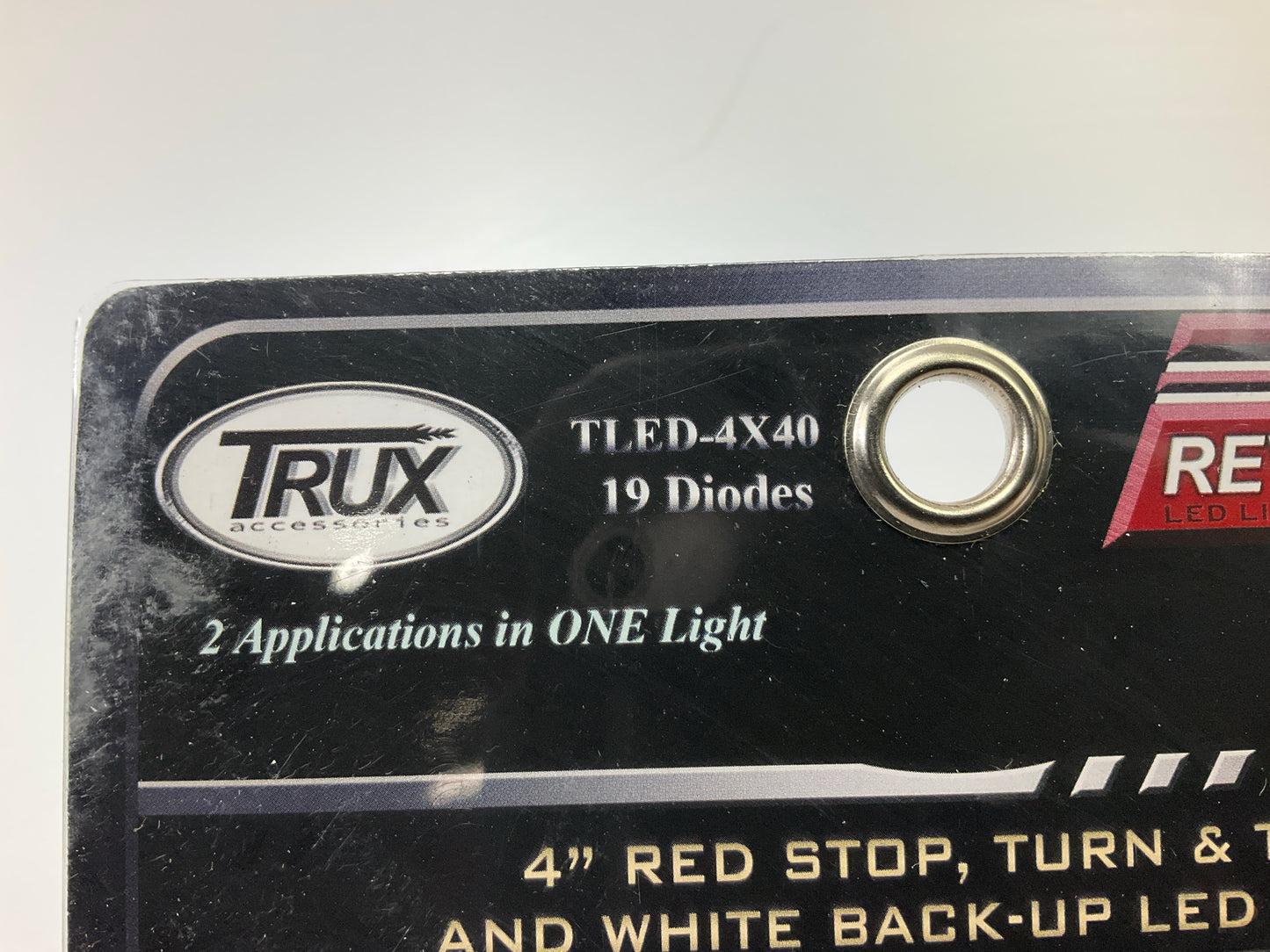 Trux TLED-4X40 4'' Dual Revolution Red/White Stop, Turn & Tail LED Lamps, Pair