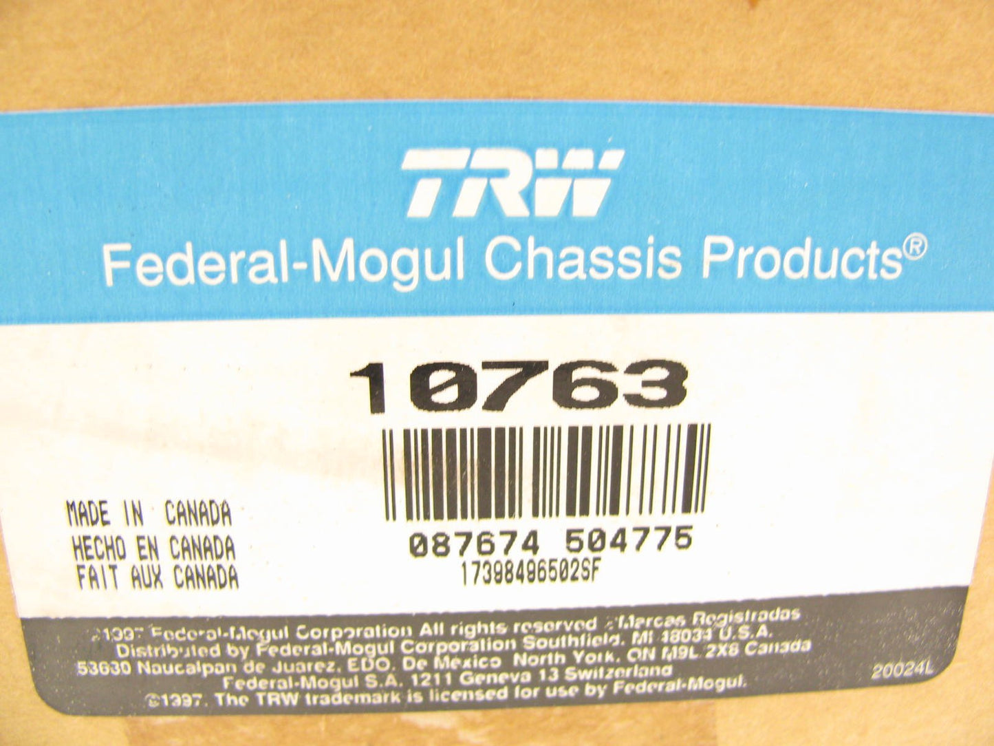 TRW 10763 Front Left Suspension Upper Control Arm And Ball Joint