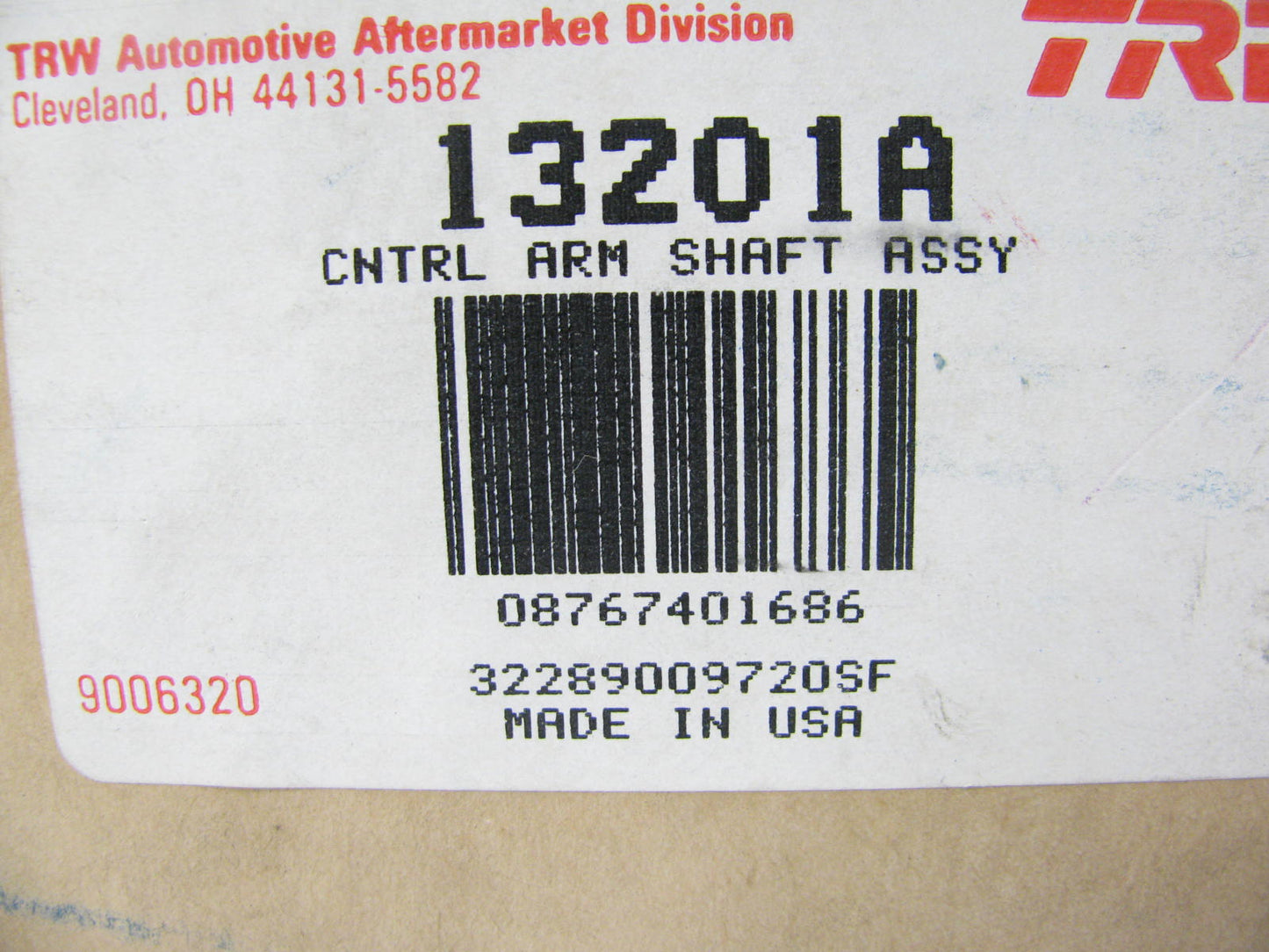 (2) TRW 13201A Suspension Front Upper Control Arm Shaft Kit