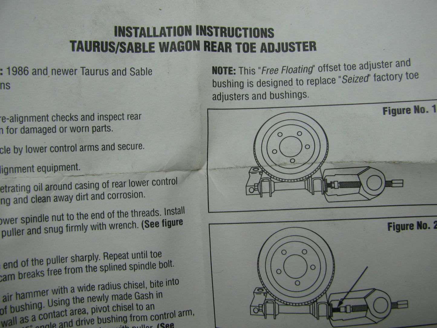 TRW 13257A Taurus Sable WAGON Rear Alignment Toe Adjuster Camber Toe Bushing Kit