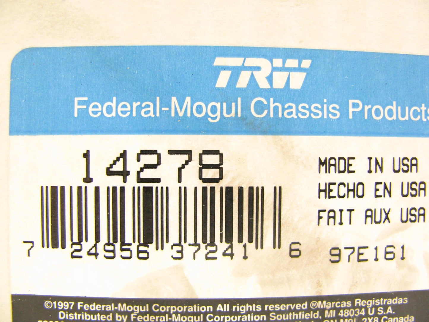 TRW 14278 FRONT Suspension Strut Mount - W/O ELECTRONIC SUSPENSION ONLY