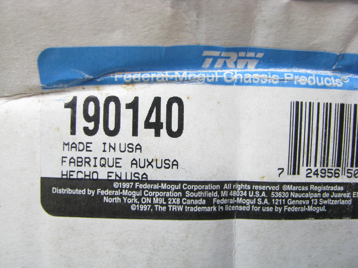 TRW 190140 Front Steering Idler Arm 1990-2005 Chevrolet Astro & GMC Safari AWD