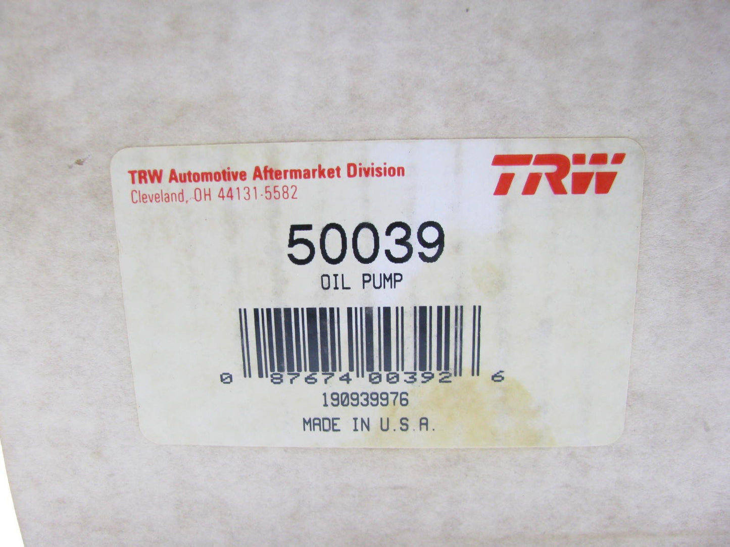 TRW 50039 Oil Pump STANDARD Volume - 65-01 SBF Ford 255 260 289 302 5.0L V8