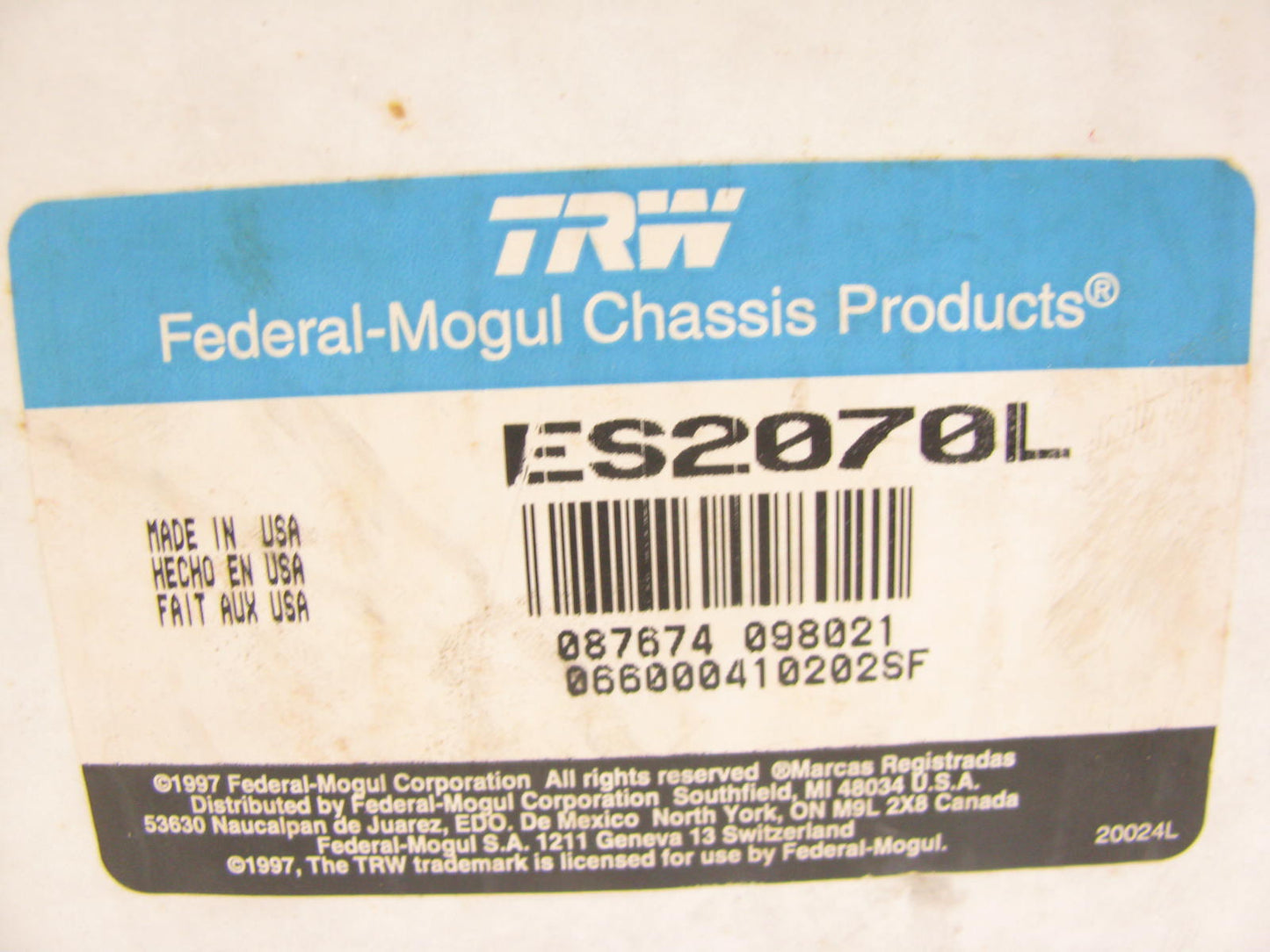 TRW ES2070L LEFT OUTER Steering Tie Rod End - ES405L