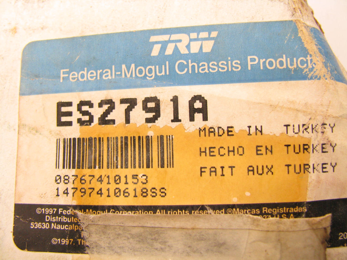 TRW ES2791A Front Steering Tie Rod End For 1973-1975 Volkswagen Super Beetle