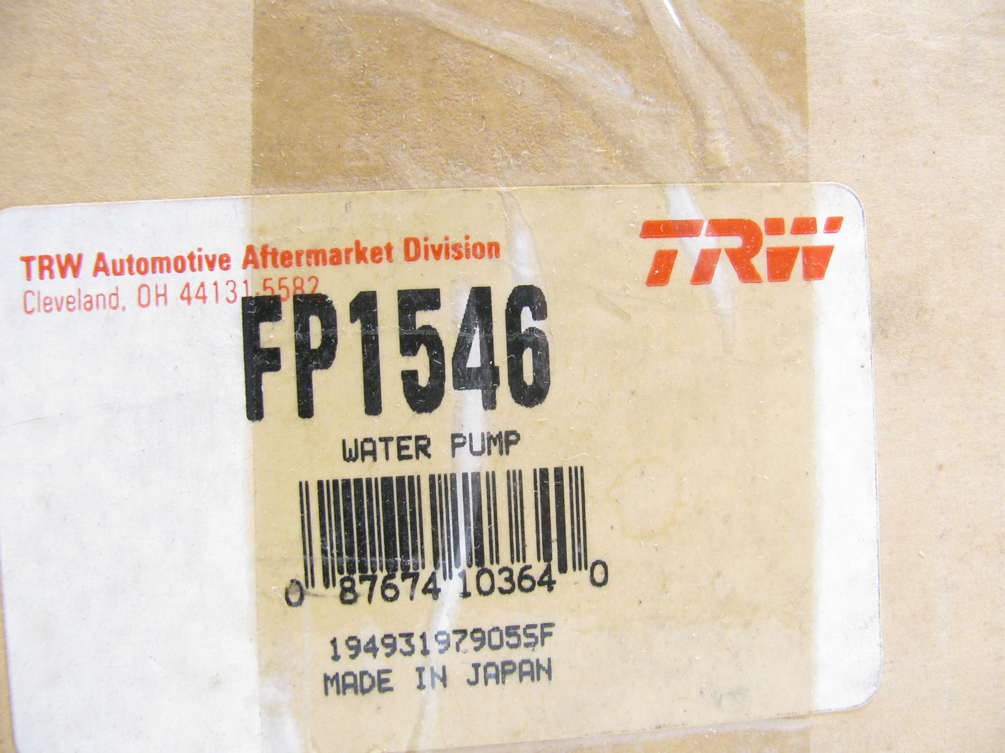 TRW FP1546 Engine Water Pump For 1975-1977 Toyota Corolla 1.2L 3KC
