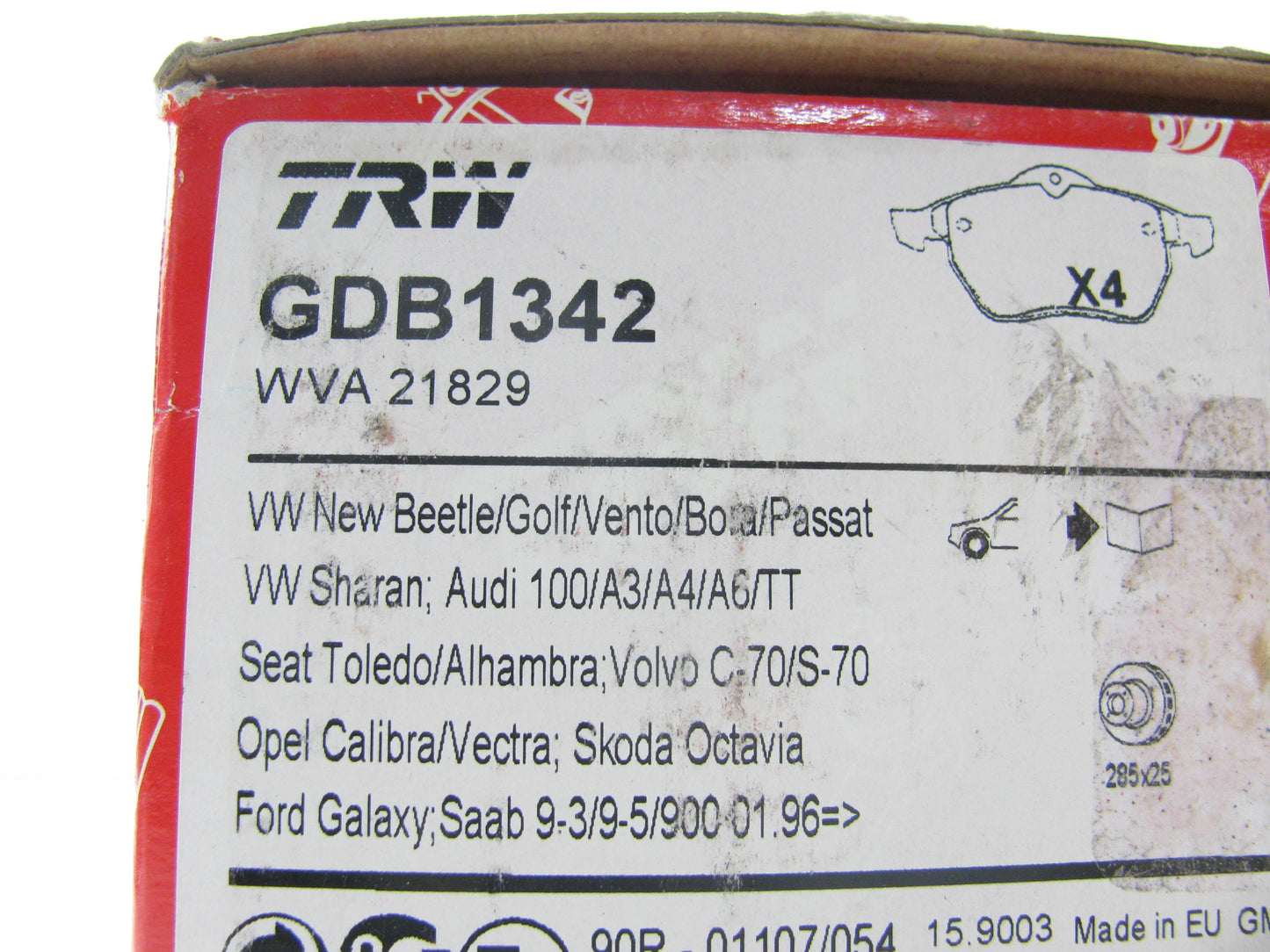 TRW GDB1342 Premium Disc Brake Pad Set, Front