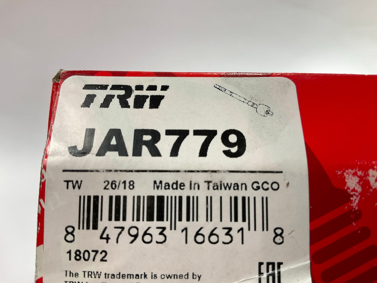 TRW JAR779 Front Inner Steering Tie Rod End For 2002-2004 Ford Focus