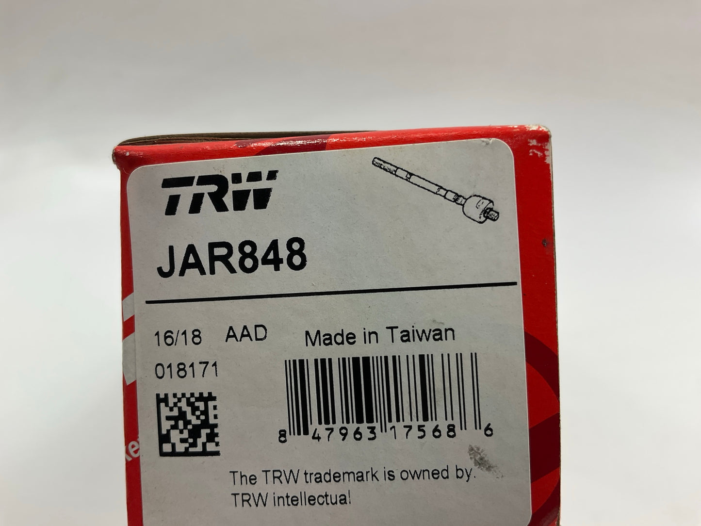 (2) TRW JAR848 Front Inner Steering Tie Rod End