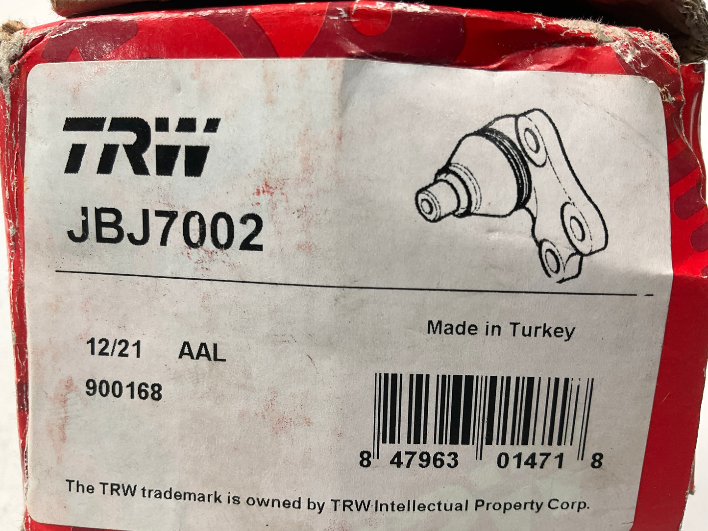NO HARDWARE - TRW JBJ7002 Suspension Ball Joint, Front Upper