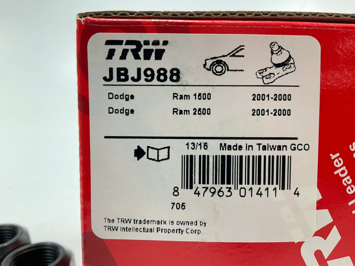 (2) TRW JBJ988 Front Lower Ball Joint Adjustable For 2000-2001 Ram 1500 2500 4WD