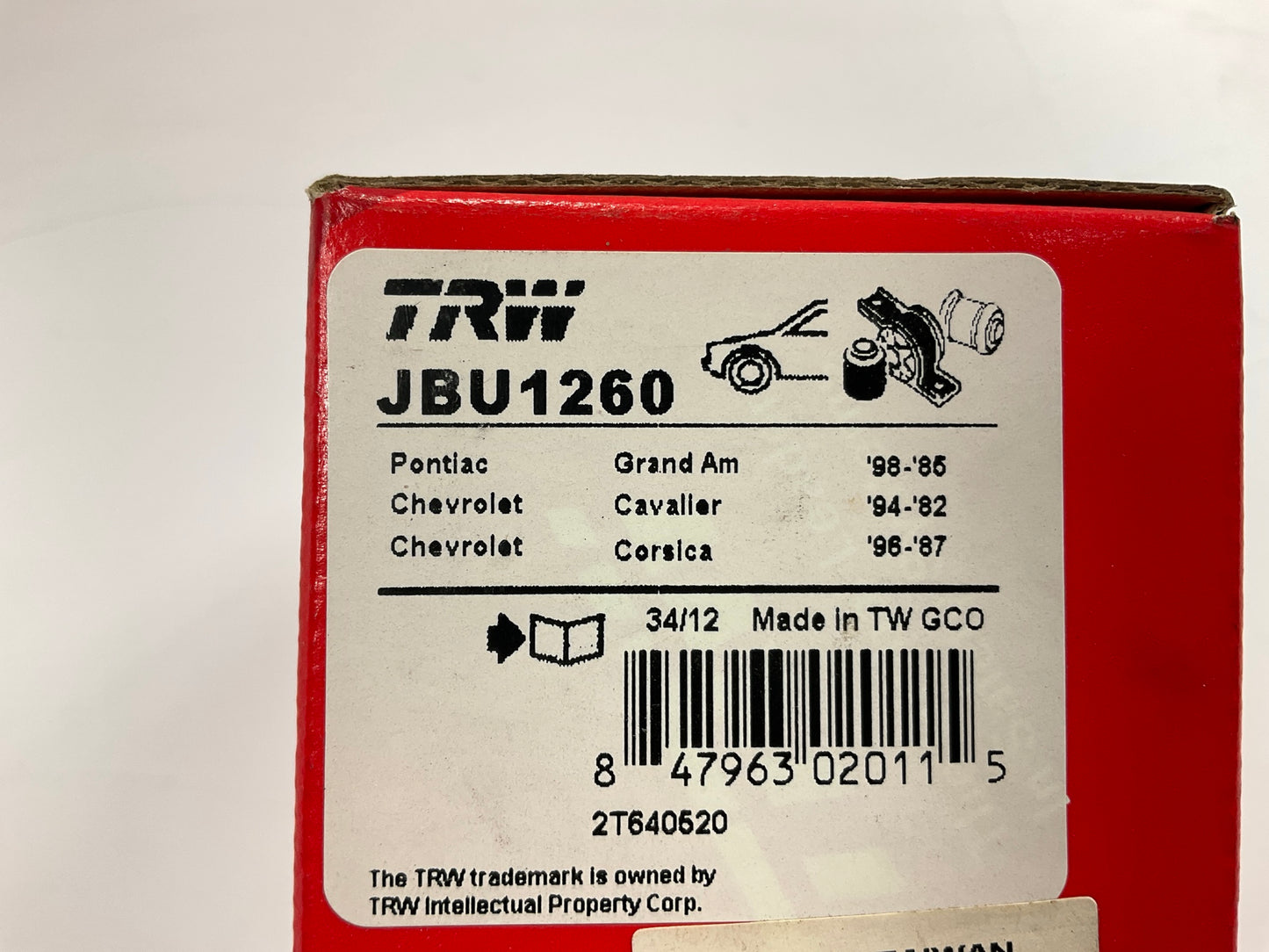 TRW JBU1260 Steering Tie Rod End Bushing Kit, Front Inner