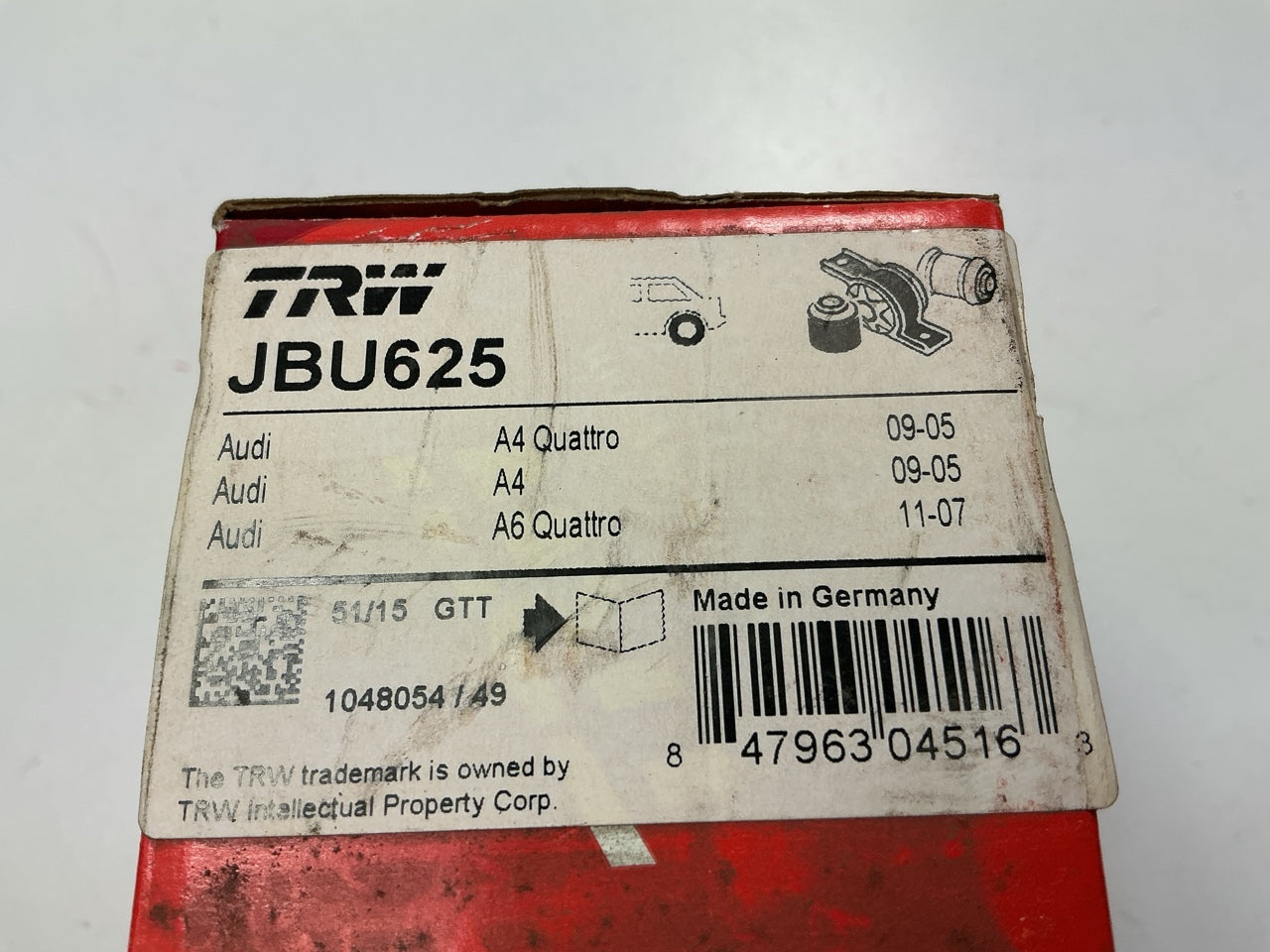 (2) TRW JBU625 Suspension Control Arm Bushing, Rear Lower Rearward Outer