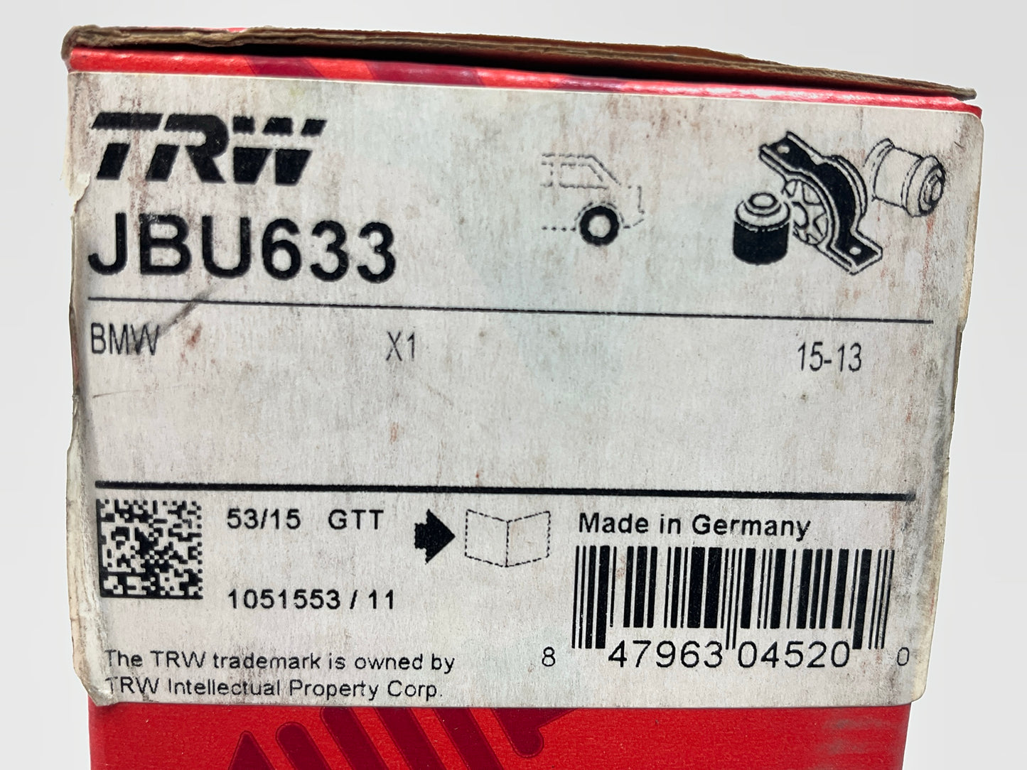(2) TRW JBU633 Rear Upper Control Arm Inner Bushing