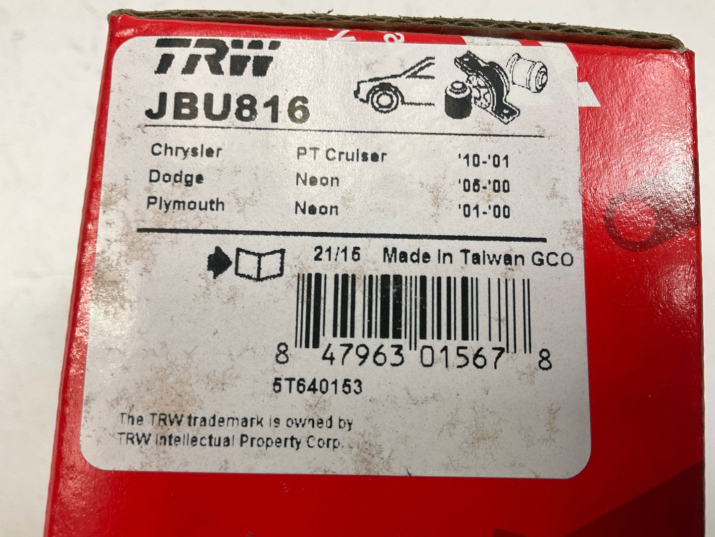 TRW JBU816 Suspension Control Arm Bushing, Front Lower Forward
