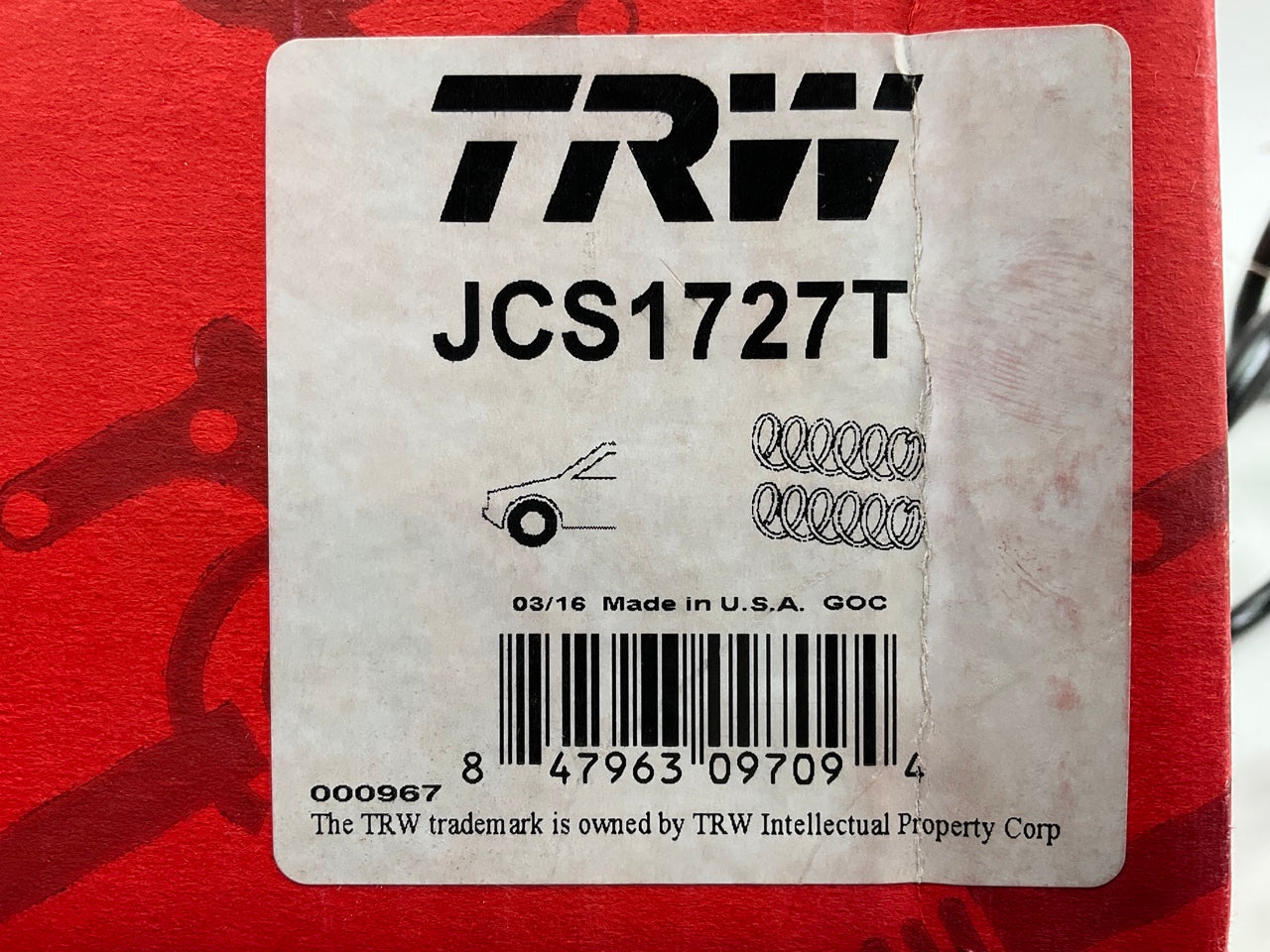 TRW JCS1727T Front Coil Springs For 1993-1996 Toyota Corolla